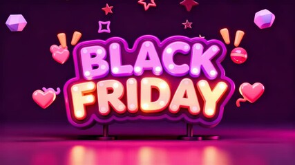 Three dimensional glowing neon sign for a major sales event