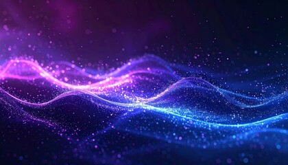 Wall Mural - Abstract dark blue background with glowing stars