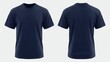 © NG Studio - Blank T Shirt color navy template front and back view on white background