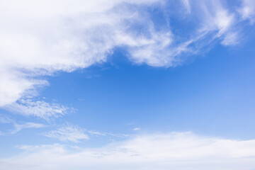 Wall Mural - clear blue sky background,clouds with background, Blue sky background with tiny clouds. White fluffy clouds in the blue sky. 
