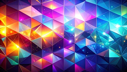 Wall Mural - Colorful abstract geometric polygonal design with triangle pattern
