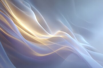 Wall Mural - Abstract flowing shapes in blue and gold, creating a smooth and elegant background, suitable for modern design and technology applications, with soft pastel gradients.