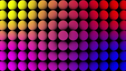 Wall Mural - Abstract colorful glowing spheres 3d pattern texture on dark background