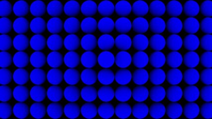 Blue glowing spheres pattern on dark background with geometric 3d abstract modern digital texture