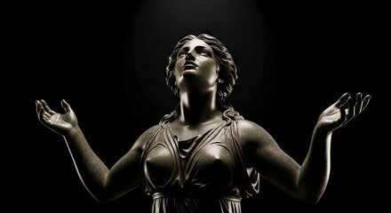  Classical Statue in Dramatic Lighting - A Study in Form and Shadow.