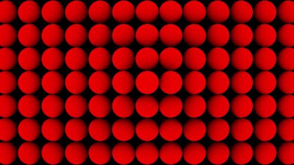 Wall Mural - Red glowing spheres pattern on dark background with geometric 3d abstract modern digital texture