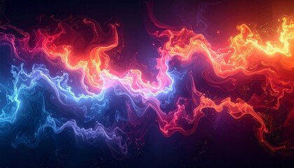 Wall Mural - Red, yellow and orange flames blaze and burn