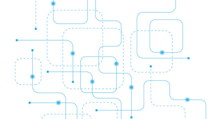 Abstract futuristic technology background. Technology background with crossed lines and dots.