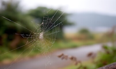 broken spider web