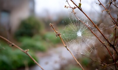 broken spider web