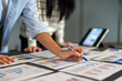 © Art_Photo - Business team startup presenting data summary chart meeting with colleagues, financial report analysis teamwork strategy planning corporate success at office, marketing, data analytics
