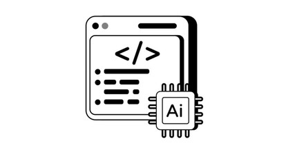 Artificial intelligence coding and developer theme. Animation MP4 File