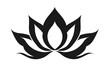 © Lina - A lotus flower design with six petals, a vector logo in black and white on an isolated background.