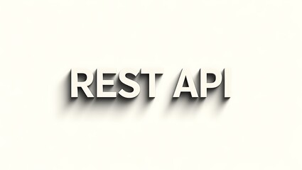 Modern 3D REST API text on clean background, symbolizing digital communication and integration