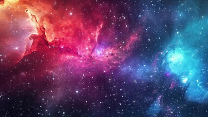 Wall Mural - The Stars And Blue Nebula In Space. Galaxy exploration through outer space towards glowing milky way galaxy.	
