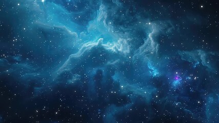 Wall Mural - The Stars And Blue Nebula In Space. Galaxy exploration through outer space towards glowing milky way galaxy.	
