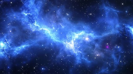 Wall Mural - The Stars And Blue Nebula In Space. Galaxy exploration through outer space towards glowing milky way galaxy.	
