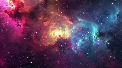Wall Mural - The Stars And Blue Nebula In Space. Galaxy exploration through outer space towards glowing milky way galaxy.	
