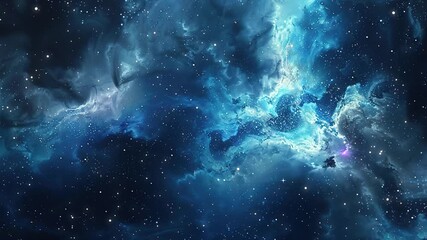 Wall Mural - The Stars And Blue Nebula In Space. Galaxy exploration through outer space towards glowing milky way galaxy.	
