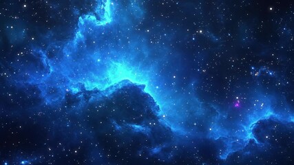 Wall Mural - The Stars And Blue Nebula In Space. Galaxy exploration through outer space towards glowing milky way galaxy.	
