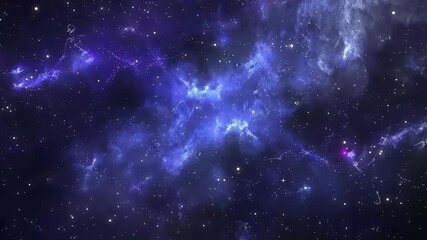 Wall Mural - The Stars And Blue Nebula In Space. Galaxy exploration through outer space towards glowing milky way galaxy.	
