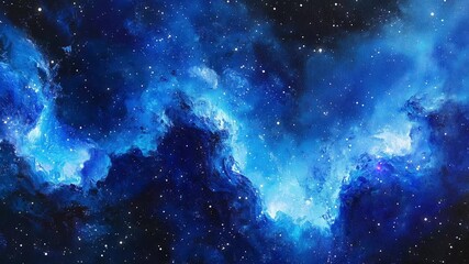 Wall Mural - The Stars And Blue Nebula In Space. Galaxy exploration through outer space towards glowing milky way galaxy.	
