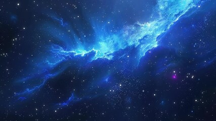 Wall Mural - The Stars And Blue Nebula In Space. Galaxy exploration through outer space towards glowing milky way galaxy.	
