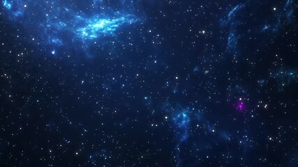 Wall Mural - The Stars And Blue Nebula In Space. Galaxy exploration through outer space towards glowing milky way galaxy.	
