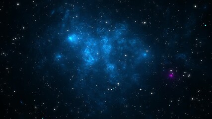 Wall Mural - The Stars And Blue Nebula In Space. Galaxy exploration through outer space towards glowing milky way galaxy.	
