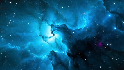 Wall Mural - The Stars And Blue Nebula In Space. Galaxy exploration through outer space towards glowing milky way galaxy.	
