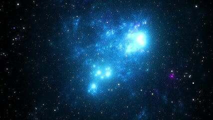 Wall Mural - The Stars And Blue Nebula In Space. Galaxy exploration through outer space towards glowing milky way galaxy.	
