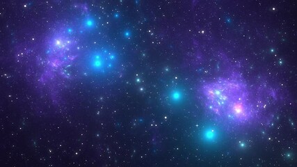 The Stars And Blue Nebula In Space. Galaxy exploration through outer space towards glowing milky way galaxy.	
