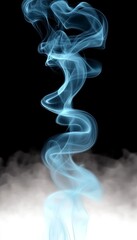 Wall Mural - Celestial Motion In Clouds With Artistic Blue Smoke Curving In Space Creating Mesmerizing Visuals