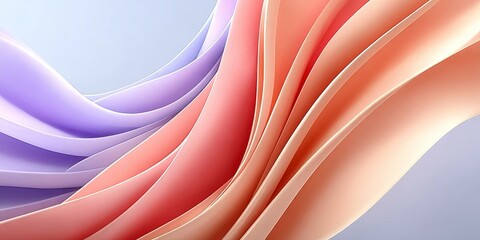 Canvas Print - Abstract Flowing Waves Background with Soft Pastel Colors and Smooth Textures for Design Inspiration