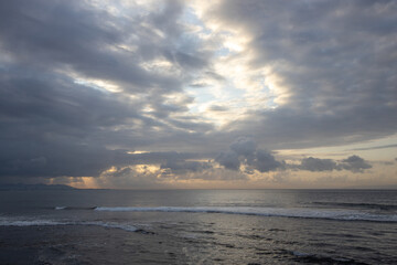 Wall Mural - The sky is cloudy and the sun is setting