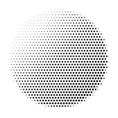 Wall Mural - halftone dotted gradient circle. isolated vector textured spot abstract retro design element