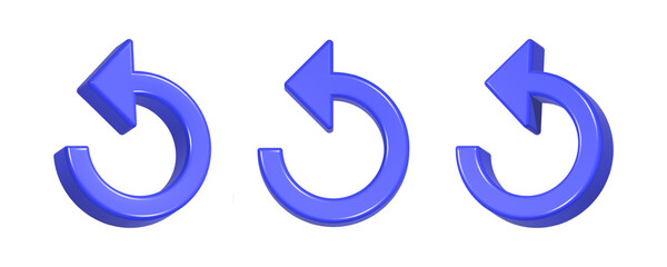 symbol of refresh 3d rendering design in blue color