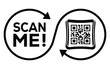 © bibin - QR code scan icon set. Scan me frame. QR code scan for smartphone. QR code for mobile app, payment and identification. Vector illustration.