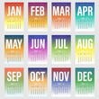 © thenatchdl - 2026 Calendar template design with colorful vibrant gradient. Modern futuristic minimalist style.