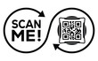 © bibin - QR code scan icon set. Scan me frame. QR code scan for smartphone. QR code for mobile app, payment and identification. Vector illustration.