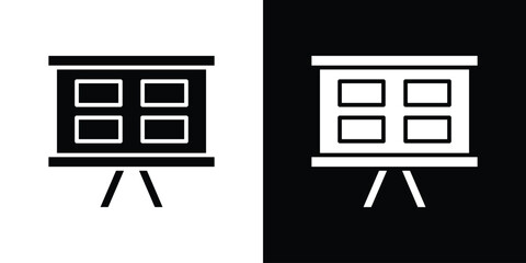 Storyboard icon black silhouette pack. black and white icons