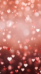 Wall Mural - Red heart pattern bokeh effect background backgrounds petal pink.