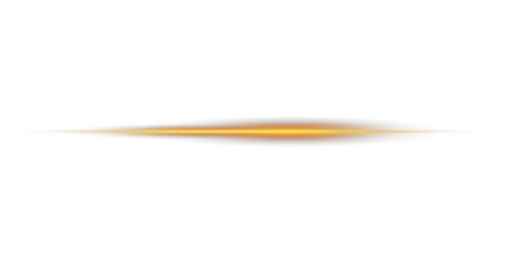 Wall Mural - Horizontal Orange Light Line Transparent Background, Beam Streak Effect Overlay