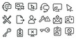 © Настя Шевчук - Customer support outline icons set – solid, linear, tech and service symbols
