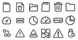 © Настя Шевчук - File management outline icons set – linear, storage, digital organization symbols