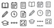 © Настя Шевчук - Education and study plan line icons set – outline, academic, learning symbols