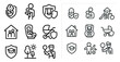 © Coosh448 - Family and safety outline icons set – solid, silhouette, parent and child symbols