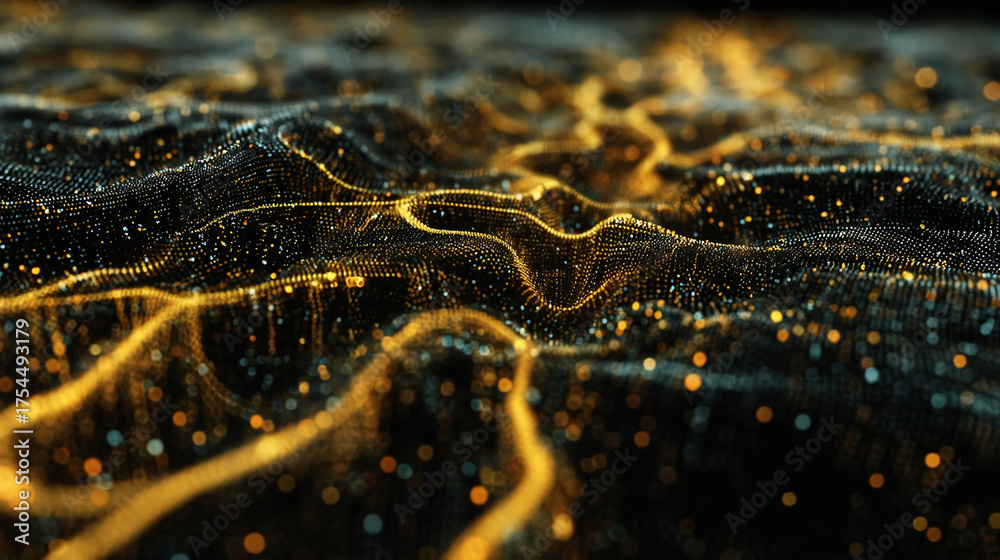 Neural Network Big Data Flow Visualization, Binary Code Matrix, AI ...