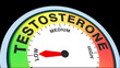 © Herman - Testosterone low, concept illustration showing reduced hormone levels, weak vitality, or minimal male hormone activity. Ideal for health, medical, or wellness visuals in charts, meters, or text format