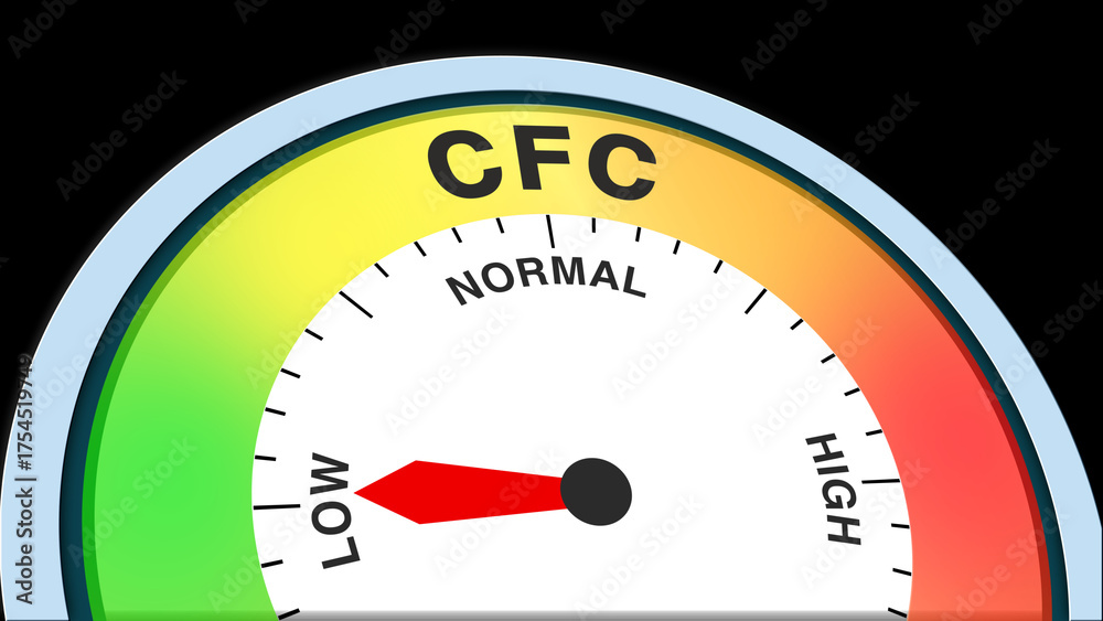 CFC low, concept illustration showing minimal chlorofluorocarbon levels ...